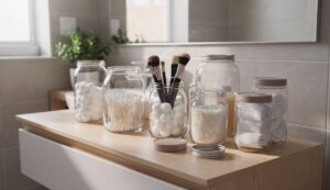 Leere Marmeladengläser nicht wegwerfen: 7 Ideen für stilvolle Badezimmer-Aufbewahrung