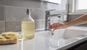 Weder Chlor noch Essig: Dieses Küchenmittel löst Kalk im Bad in Minuten